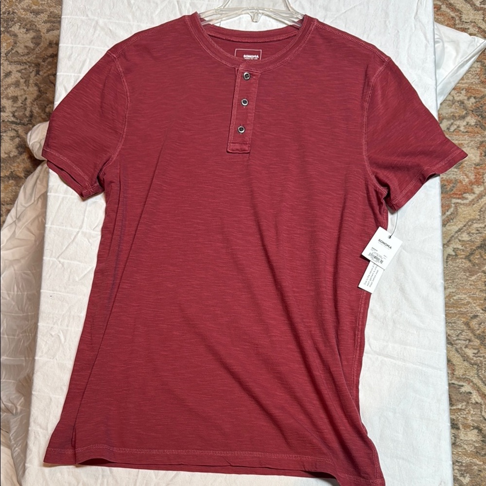 Sonoma Red Short Sleeve Tee Classic Casual Shirt